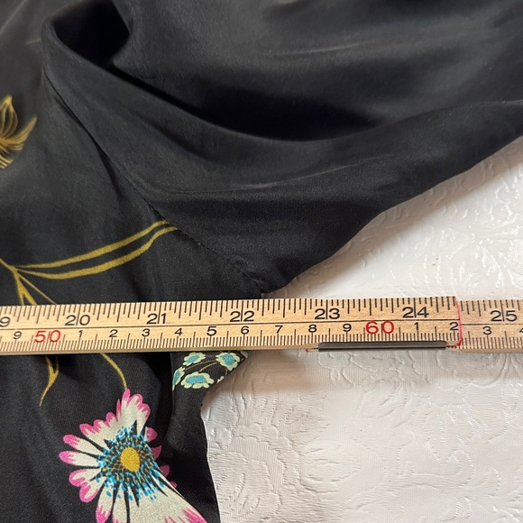 Johnny Was Silk Black Blouse with Colorful Embroidery - Picture 9 of 15